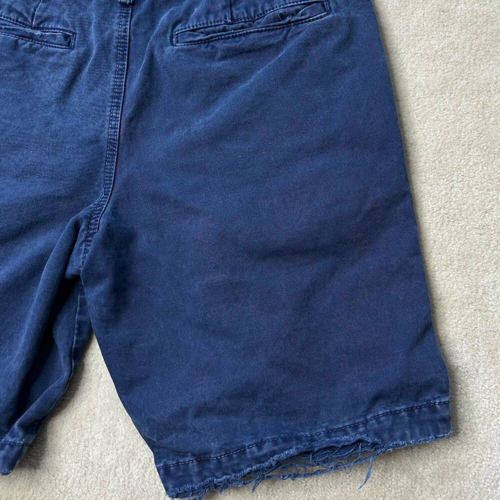 Abercrombie Fitch Mens Chino Shorts 32 Blue 9" Inseam Twill Casual Flat Front - Picture 7 of 8